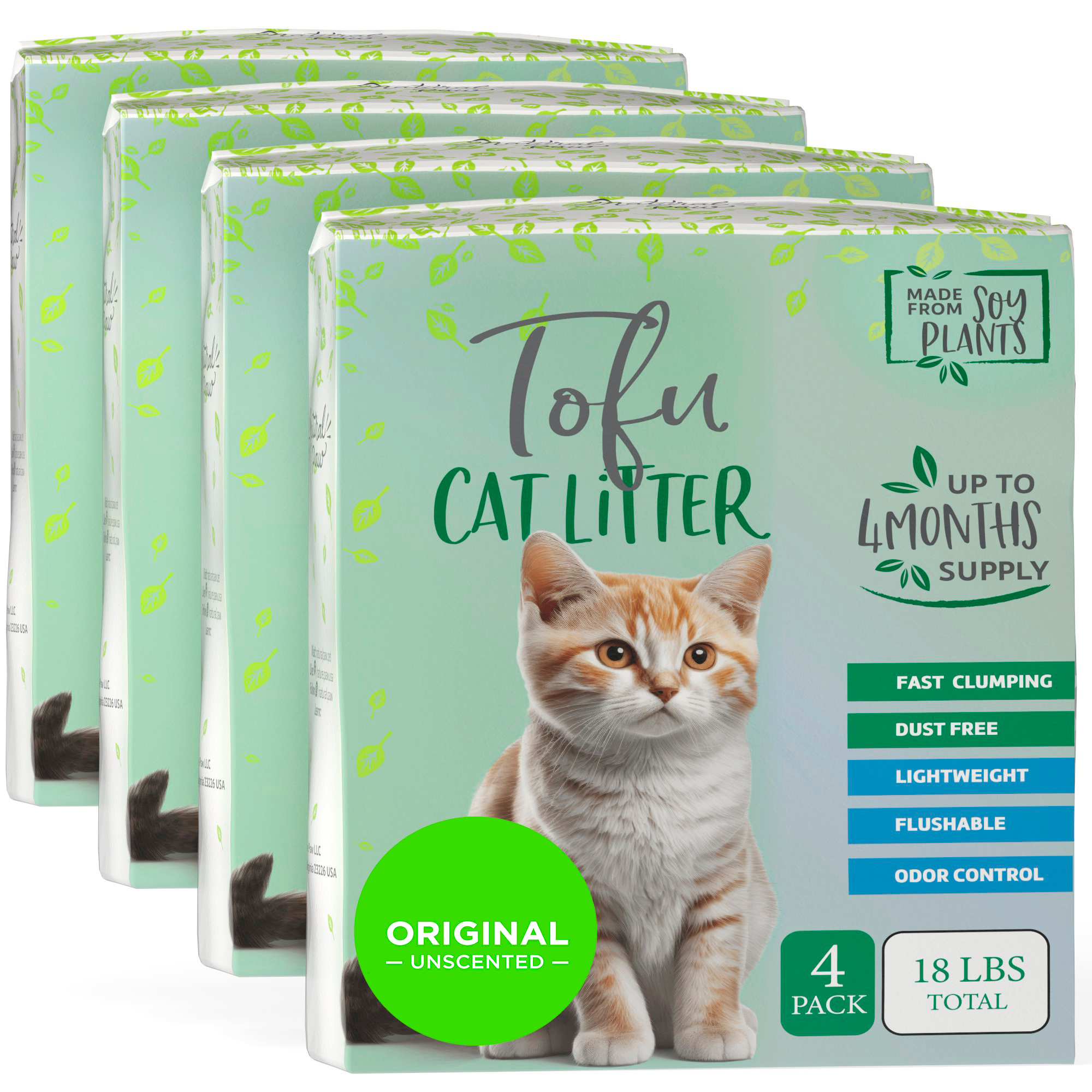 Natural Paw Pellet Tofu Cat Litter for Traditional & Sifting Litter Boxes